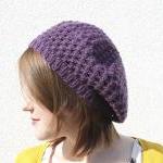 Beret knitted in lavender, ..