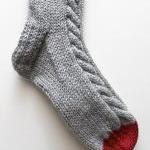 Knitted bed socks, 100% mer..
