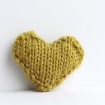 Heart pin brooch knitted in..