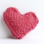 Heart pin brooch knitted in..