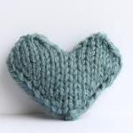 Heart pin brooch knitted in..