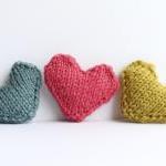 Heart pin brooch knitted in..