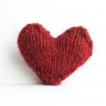 Heart pin brooch knitted in..