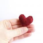 Heart pin brooch knitted in..